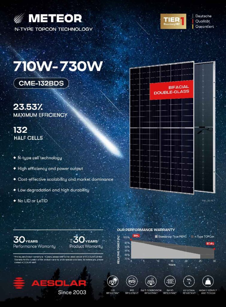 Tấm pin năng lượng mặt trời AE Solar 720W N-TYPE Topcon