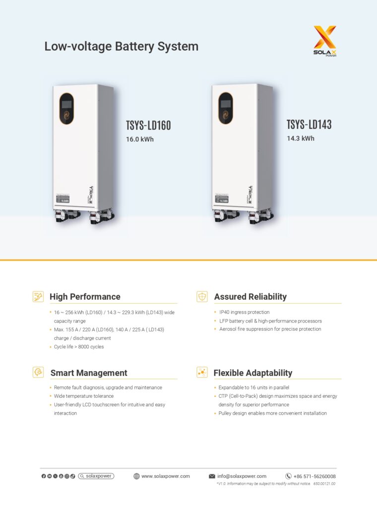 Pin lưu trữ Solax 16kWh Triple LD 160